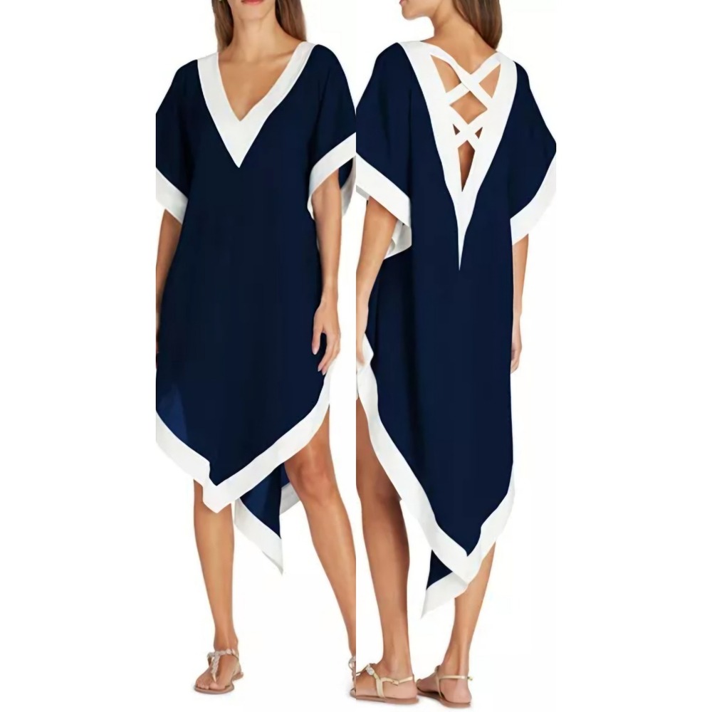 Valimare Aria High-Low Navy Blue Cover-up Tunic Dress Size L/XL
Luxury